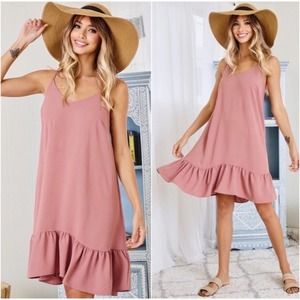 Elegant Pink Sleeveless Dress